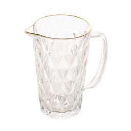 Jarra de Vidro Diamond Transparente C/Fio de Ouro 1 Litro Lyor - 1