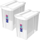 Ver imagem 1 de Conjunto 2 Caixas Organizadoras 16,5l Estreita Alta Plástica Ordene 41x18x30cm Radical Multiuso