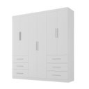 Ver imagem 2 de Guarda-Roupa Casal 100% MDF 6 Portas 6 Gavetas Verona Branco