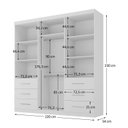 Ver imagem 3 de Guarda-Roupa Casal 100% MDF 6 Portas 6 Gavetas Verona Branco