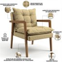 Ver imagem 2 de Poltrona Moderna Confortável Sala de Estar com Design Elegante Estofado Sofisticado Madeira Natural