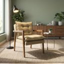 Ver imagem 1 de Poltrona Moderna Confortável Sala de Estar com Design Elegante Estofado Sofisticado Madeira Natural