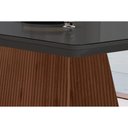 Ver imagem 3 de Conjunto: Mesa Sala Jantar Luna C/ Tampo Madeirado C/ Vidro Canto Curvo 120x80cm e 4 Cadeiras