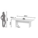 Ver imagem 4 de Mesa de Reunião para Escritório 8 Lugares 220x100cm Tampo 30mm ME4190 Branco - Tecnomobili