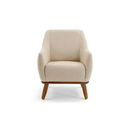 Ver imagem 1 de Kit 2 Poltronas Berenice em Linho Off-white e Corino Marrom - Larbelle
