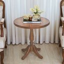 Ver imagem 1 de Mesa Lateral de Canto Rústica com Borda Pé Torneado