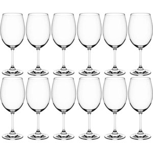 Jogo 12 Taças Sense de Vidro Cristal 450ml Transparente para Vinho Tinto Branco Rose