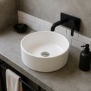 Ver imagem 4 de Cuba Apoio Banheiro Lavabo Redonda Oval 40cm Branco Brilho Brilhante Pia Moderno Estilo Industrial