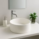 Ver imagem 5 de Cuba Apoio Banheiro Lavabo Redonda Oval 40cm Branco Brilho Brilhante Pia Moderno Estilo Industrial