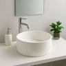 Cuba Apoio Banheiro Lavabo Redonda Oval 40cm Branco Brilho Brilhante Pia Moderno Estilo Industrial - 5