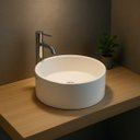 Ver imagem 2 de Cuba Apoio Banheiro Lavabo Redonda Oval 40cm Branco Brilho Brilhante Pia Moderno Estilo Industrial