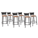 Ver imagem 1 de Kit 6 Banquetas para Balcão Cozinha Gourmet Junco Preto Bancada Ilha Banco 60cm Itagold