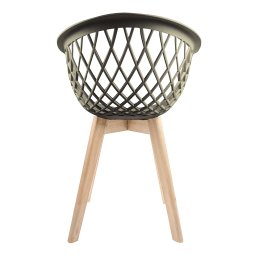 CONJUNTO 8 CADEIRAS WEB CINZA WOOD - 5