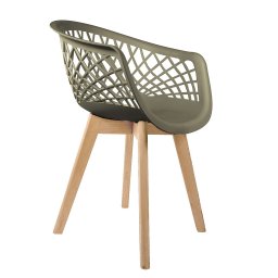 CONJUNTO 8 CADEIRAS WEB CINZA WOOD - 2