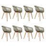 CONJUNTO 8 CADEIRAS WEB CINZA WOOD - 1