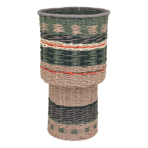 Vaso Decorativo Enfeite Casa Fibra 58x32x32cm Verde