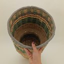 Ver imagem 3 de Vaso Decorativo Enfeite Casa Fibra 58x32x32cm Verde