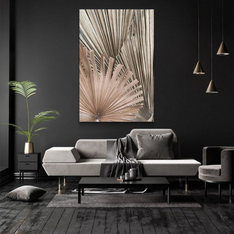 Quadro Decorativo Folha Seca Tela Vertical Sem Moldura e Sem Vidro 80X120