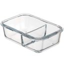 Ver imagem 7 de Kit 3 potes Vidro Hermético com Divisória Tampa Retangular 800ml Sanremo