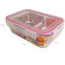 Ver imagem 3 de Kit 3 potes Vidro Hermético com Divisória Tampa Retangular 800ml Sanremo