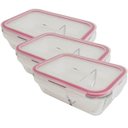Ver imagem 1 de Kit 3 potes Vidro Hermético com Divisória Tampa Retangular 800ml Sanremo