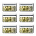 Ver imagem 6 de Kit 6 Potes Herméticos Retangulares Pequenos com Tampa 650ml Porta Mantimentos Cozinha Branco