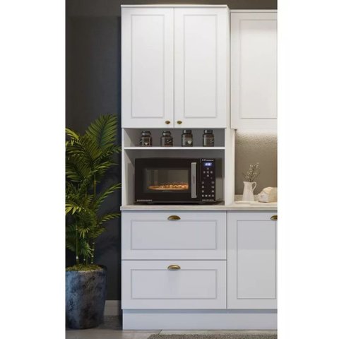 Torre Quente de 1 Forno 2 Portas 2 Gavetas Emily Henn - Branco Fosco/calcare