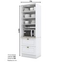 Ver imagem 2 de Torre Quente de 1 Forno 2 Portas 2 Gavetas Emily Henn - Branco Fosco/calcare