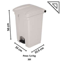 Ver imagem 2 de Lixeira 25l Retangular C/ Pedal B2pr-0025i Branca Belosch 9795