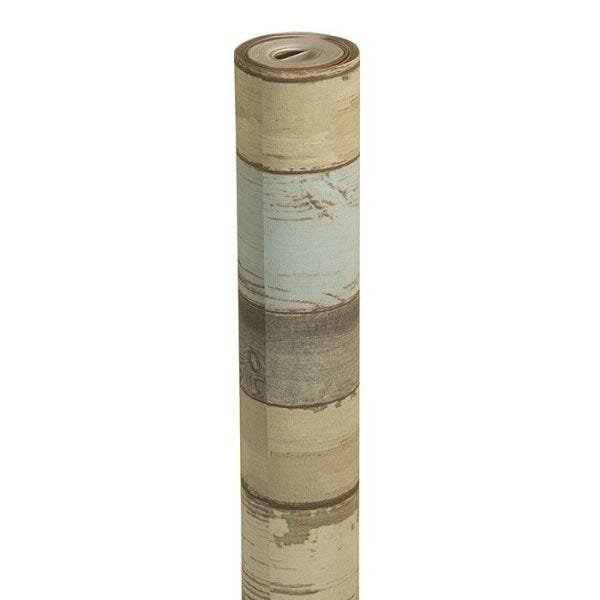 Papel De Parede Pvc Liso Estampado Madeira Tons Amarelado Envelhecido - 4