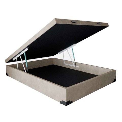 Cama Box Baú Casal Bege Perfect 138x188x41