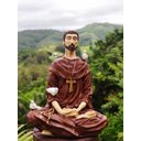 Ver imagem 1 de Imagem Estátua São Francisco Assis Meditando Em Resina 19 Cm - Marrom