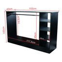 Ver imagem 2 de Balcão Expositor Central Cabideiro Arara Loja 1,50m G1 Preto Cód.406