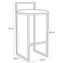 Ver imagem 6 de Banqueta Alta Industrial Quadrada com Encosto Laranja