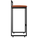 Ver imagem 4 de Banqueta Alta Industrial Quadrada com Encosto Laranja