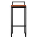 Ver imagem 3 de Banqueta Alta Industrial Quadrada com Encosto Laranja