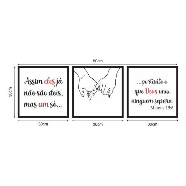 QUADRO 30X30CM 3PÇS CASAL NAMORO DEUS UNIU M.P VID - 5