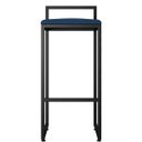 Ver imagem 3 de Banqueta Alta Industrial Quadrada com Encosto Azul Marinho