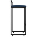 Ver imagem 4 de Banqueta Alta Industrial Quadrada com Encosto Azul Marinho