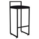 Ver imagem 1 de Banqueta Alta Industrial Quadrada com Encosto Preto