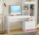 Ver imagem 2 de Mesa para Computador Office Kokai Rosa - MoveisAqui Notável