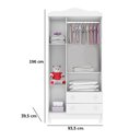 Ver imagem 2 de Guarda Roupa Infantil New Selena 3 Portas Branco Brilho - Carolina Móveis