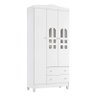 Guarda Roupa Infantil New Selena 3 Portas Branco Brilho - Carolina Móveis - 1