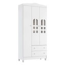 Ver imagem 1 de Guarda Roupa Infantil New Selena 3 Portas Branco Brilho - Carolina Móveis