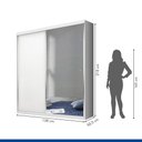 Ver imagem 5 de Guarda Roupa Solteiro 2 Portas de Correr 2 Gavetas e 3 Espelhos Salvador Plus Minastex