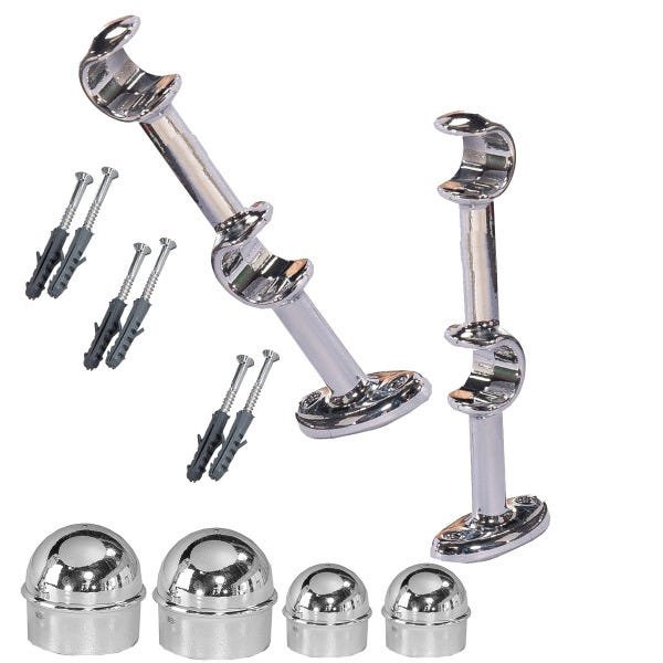3 Suportes de Metal para Varão cortina Duplo 28/19 mm com ponteiras - 2