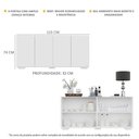 Ver imagem 4 de Aparador Buffet 4 Portas com Pés Quadrados Veneza Multimóveis V3557 Branco