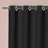 Cortina Blackout de Tecido Preta 3M x 2,80M Avelã para Varão de 2 Metros Simples Solaris - 2