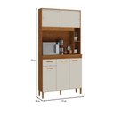 Ver imagem 4 de Kit Cozinha Ceara 5 Portas 1 Gavetas Nogueira Madeira Natura Off White Atualle