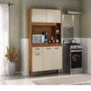 Ver imagem 2 de Kit Cozinha Ceara 5 Portas 1 Gavetas Nogueira Madeira Natura Off White Atualle